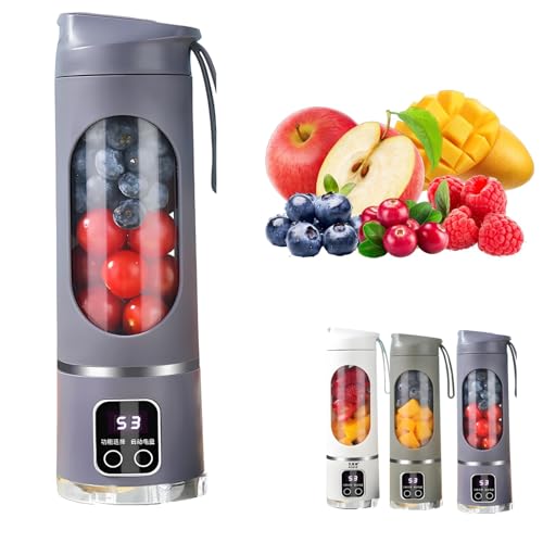 Licuadora portátil 450 ml, recargable por USB, 3 velocidades y 10 cuchillas de acero inoxidable, licuadora para batidos de frutas frescas para viajar purple