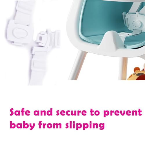 Image of 5 Point Harness Seat Belt Strap, High Chair Strap, Harness for Stroller Pushchair Pram Buggy, Shoulder Strap Belts (White)