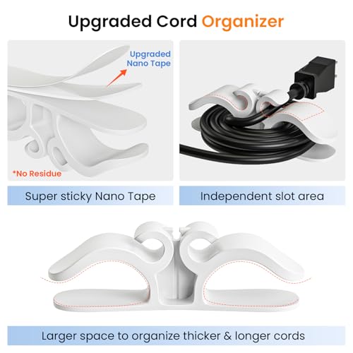 Image of Cord Organizer for Appliances,Appliance Cord Wrap,6-Pack - Easy Stick-On Cable Winders for Blenders, Coffee Makers, Air Fryers - Keep Your Kitchen Counter Clutter-Free (White)