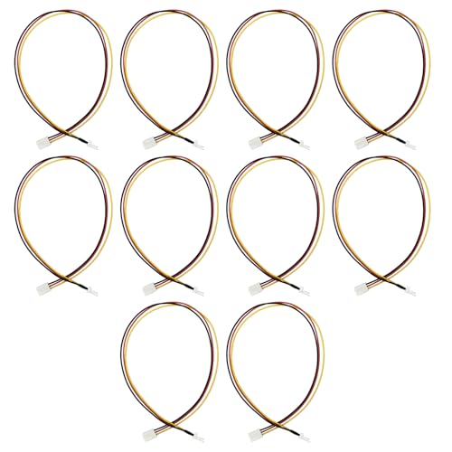 10PCS 3-Pin PC Fan Power Extension Cable Male Plug to Female Socket Connector Wire Cooling Fans for Cooling Down Computer CPU Temperature (40cm / 15.75 Inches Length)