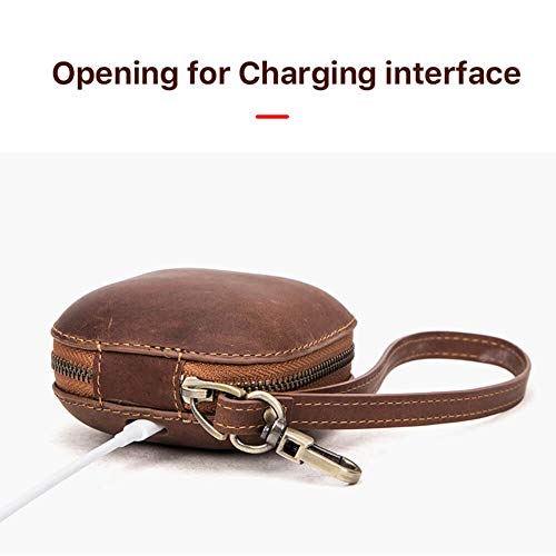 Hiram Powerbeats Pro Leather Case,Crazy Horse Leather Powerbeats Pro Case For Men And Women, Men's Leather Travel Case For Powerbeats Pro(Brown)… #TOP2