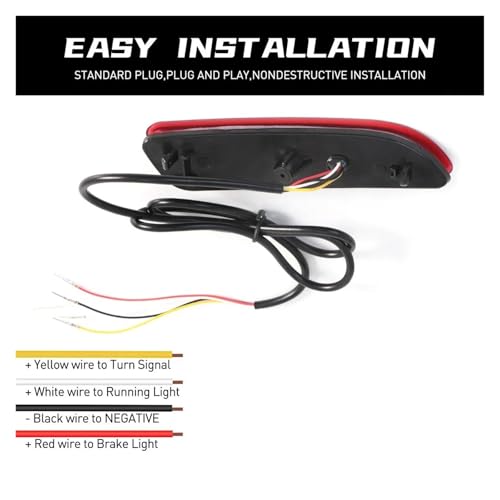 Feux stop LED stroboscopique démarrage 12V effet visuel dynamique rouge