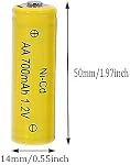 12 Boîtes AA Piles de jardin Ni-cd 1.2V 700mAh Batterie rechargeable pour lampes solaires, éclairage paysage lawn