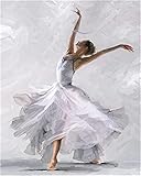 5D Diamond Painting Dancer Ballerina by Number Kits for Adults and Kids Embroidery Cross Stitch with Diamond Set Arts Craft Home Decor 8x12 Inch