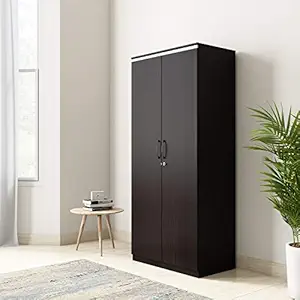 Amazon Brand - Solimo Vega 2 Door Engineered Wood Wardrobe (Espresso Finish)