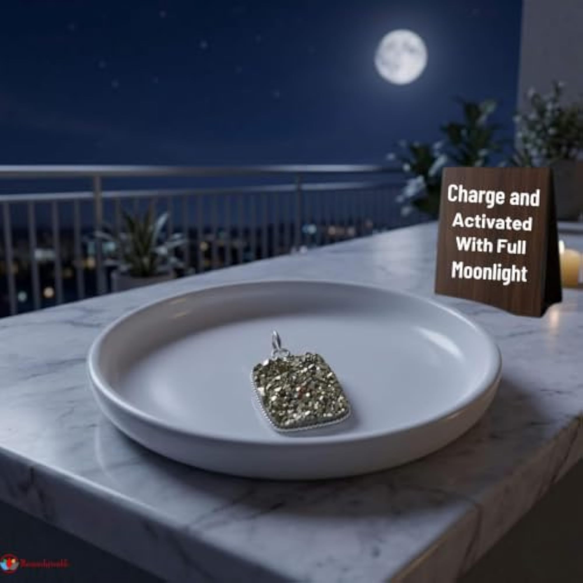 Charged Energized Raw Stone Pendant with Metal Chain