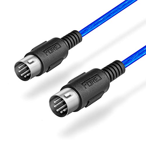 FORE MIDI to USB Interface MIDI Cable Adapter with Input&Output Connecting with Keyboard/Synthesizer for Editing&Recording Track Work with Windows/Mac OS for Studio USB 2.0 Color Black&Black - 2m