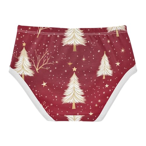 Cartoon Girls Underwear Toddlers 2t Cotton Girl Panties Cute Starry Christmas Tree Red Kids Briefs Undies2
