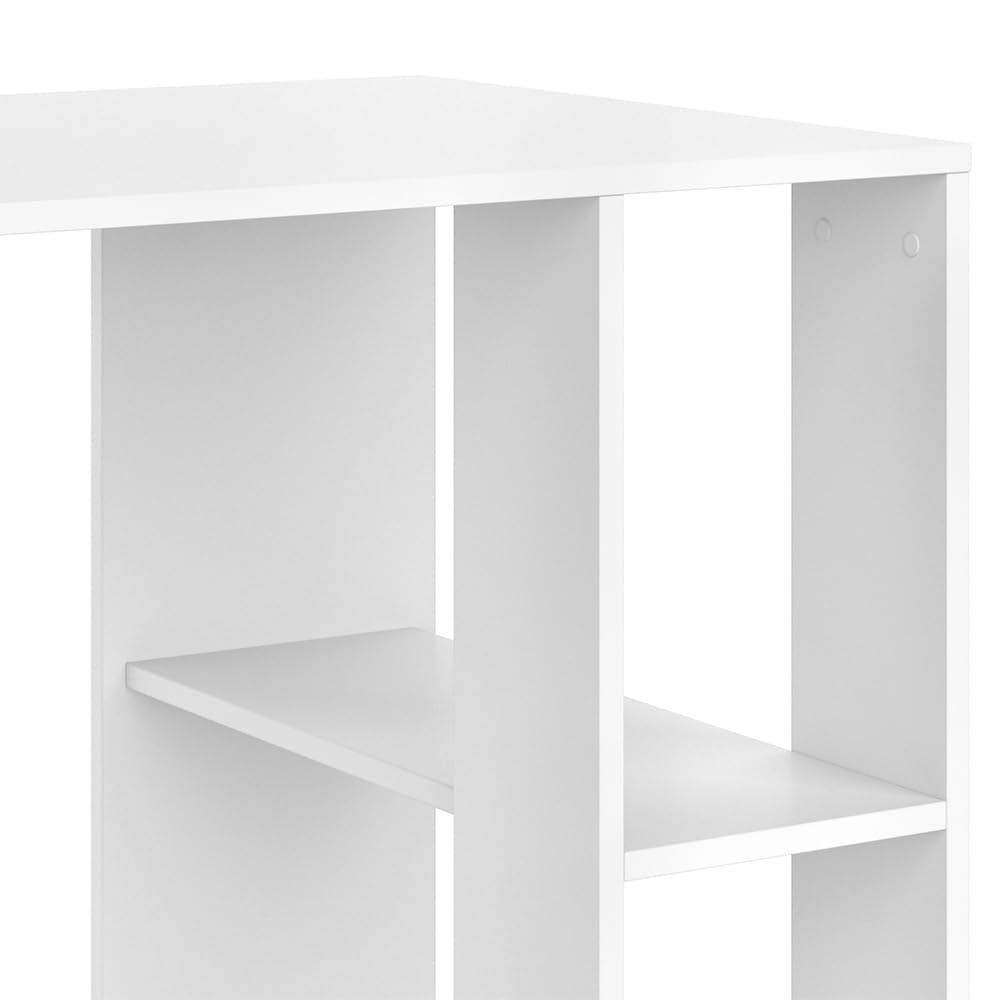 Vicco Bureau Arian, Blanc, 130x60cm | avec compartiments latéraux ouverts pour espace de rangement supplémentaire