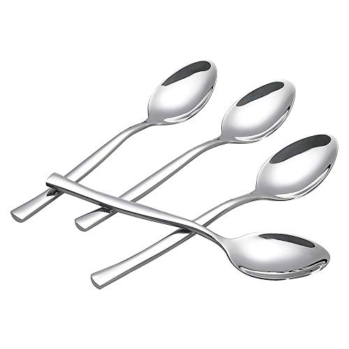 Xowine 12-Piece Dessert Spoon, Stainless Steel Small Spoons, Silver