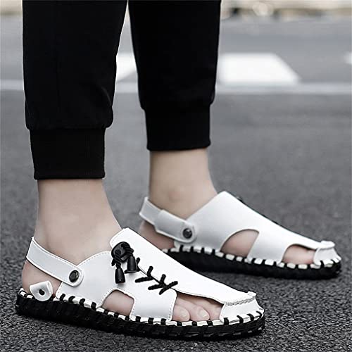 Comfy Leather Mens Sandals Leather Beach Shoes Men Outdoor Lightweight Casual Shoes Breathable Soft Flats Male Slippers4
