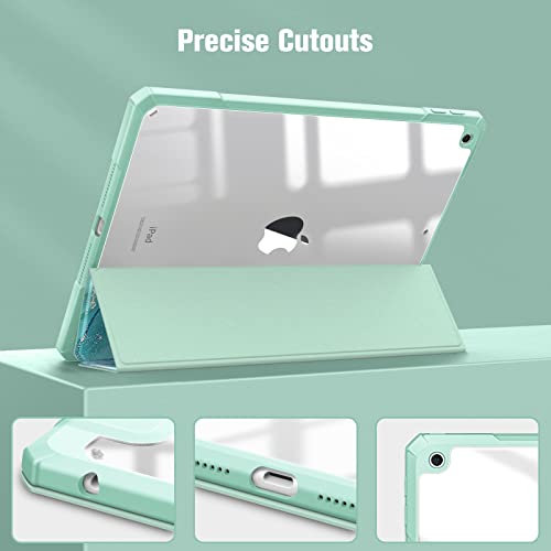 FINTIE Hybrid Case Compatible with iPad 9th / 8th / 7th Generation (2021/2020/2019) 10.2 inch - Shockproof Cover with Clear Back Shell w/Pencil Holder, Auto Wake/Sleep, Emerald Marble - Image 7