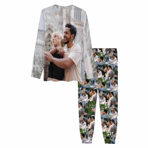 D-Story Custom Face Pajama Sets Personalized Funny Pjs for Men, Photo Loungwear Sleepwear Gift for Dad Husband Boyfriend4