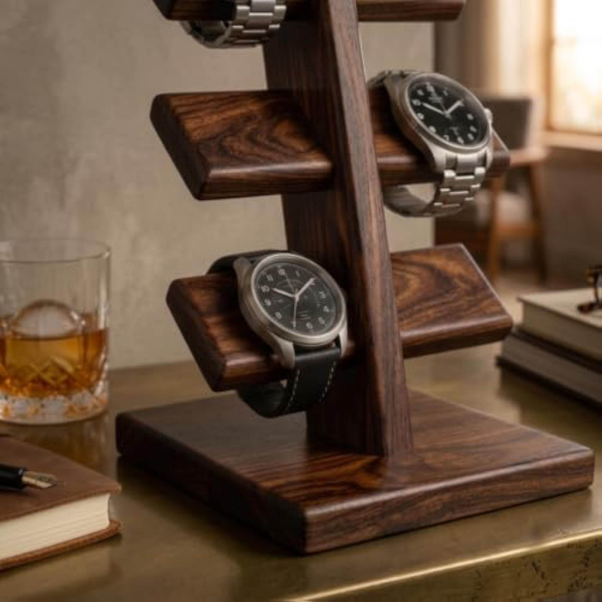Artisan Series 6-Tier Sheesham Wood Watch Display Stand