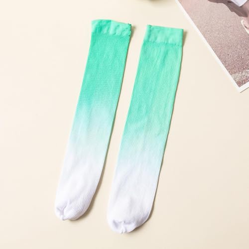 Image of Benefeet Sox Women Girls Thin Nylon Knee High Socks Long Tube Socks Unisex Soft Cozy High Calf Sock Tie Dye /Gradient
