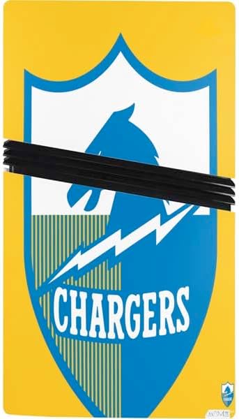 Skinit Decal Gaming Skin Compatible with PS5 Pro Bundle - Officially Licensed NFL Los Angeles Chargers Retro Logo Design