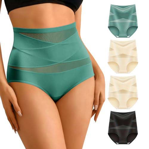 Image of Tummy Control Underwear for Women,Seamless High Waisted Panties,Stretch Ladies Brief Multipack