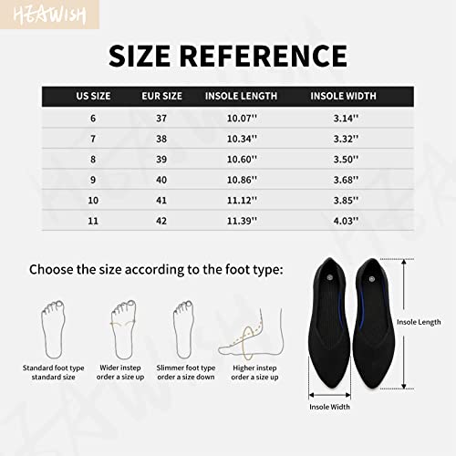 Image of HEAWISH Women's Ballet Flat Flats Shoes Comfortable Mesh Pointed Toe Slip On Dress Shoes