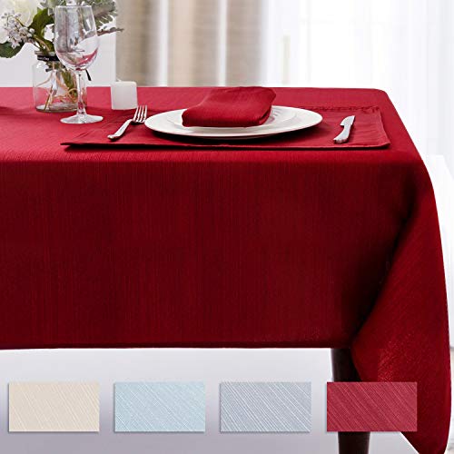 Delicate Stripe Table Cloths for Rectangle Table Waterproof Washable Chic Tablecloth Heavyweight Tabletop