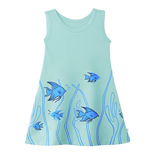 Image of YouGotPlanB 100% Cotton Printed Above Knee Length Dress for Girls