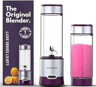 OWNAIR Portable Blenders for Smoothies and Juices – Blender Mixer Grinder – 5000mAh Rechargeable, 450ml Stainless Steel Jar, 240W – Juicer Blender, Baby Food & Smoothie Maker