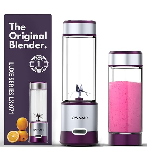 OWNAIR Portable Blenders for Smoothies and Juices – Blender Mixer Grinder – 5000mAh Rechargeable, 450ml Stainless Steel Jar, 240W – Juicer Blender, Baby Food & Smoothie Maker