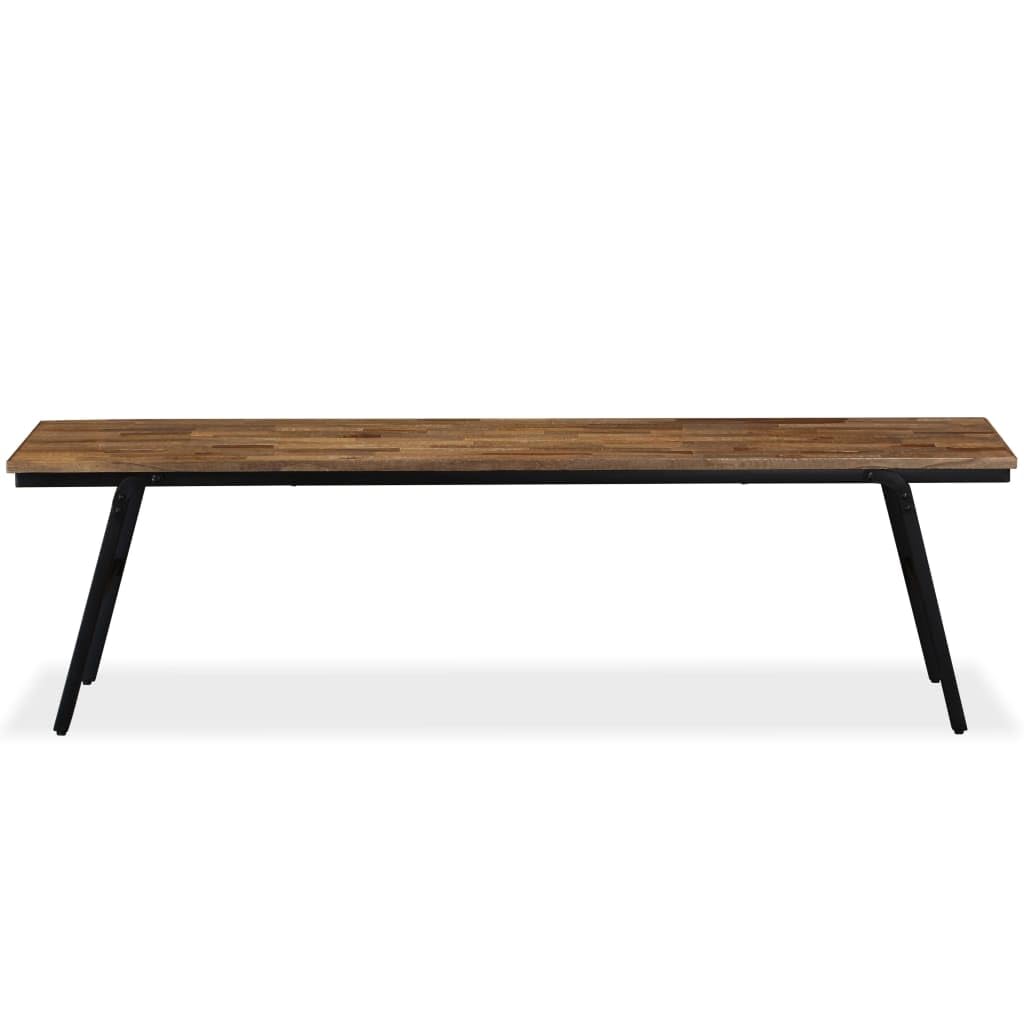 vidaXL Sitzbank Recyceltes Teak Stahl 160x35x45cm Flurbank Holzbank Küchenbank