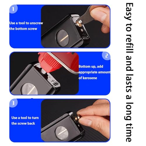 Encendedor de queroseno portátil para camping con tanque transparente de metal 5
