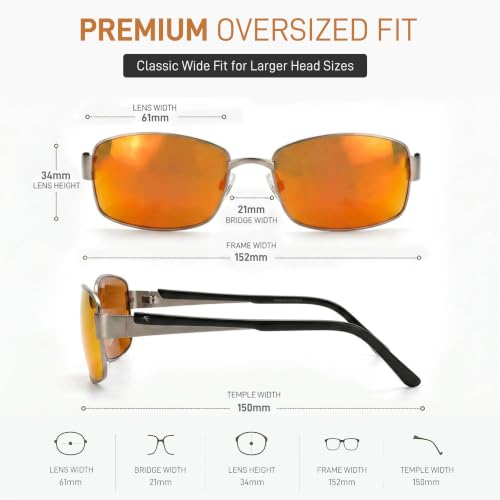 Image of FATHEADZ Oversized Polarized Sunglasses Men & Women - UV Protection RX Ready Wide Fit Eyewear for Outdoor Use - RX Ready