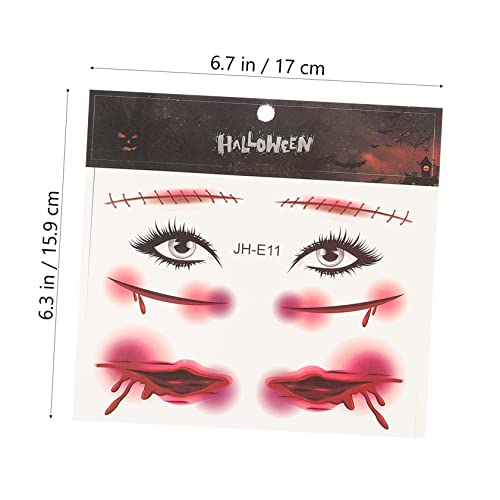 FOMIYES 8 Folhas Adesivos De Rosto De Halloween Adesivos De Cicatriz De Halloween Aranha Decalques D