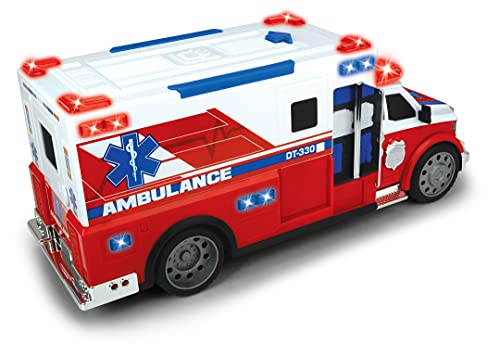 Dickie Toys Krankenwagen, Rettungsfahrzeug, Ambulanzwagen, Rettungsdienst, Spielzeugauto, Licht & Sound, Heckklappe zum… – Bild 5