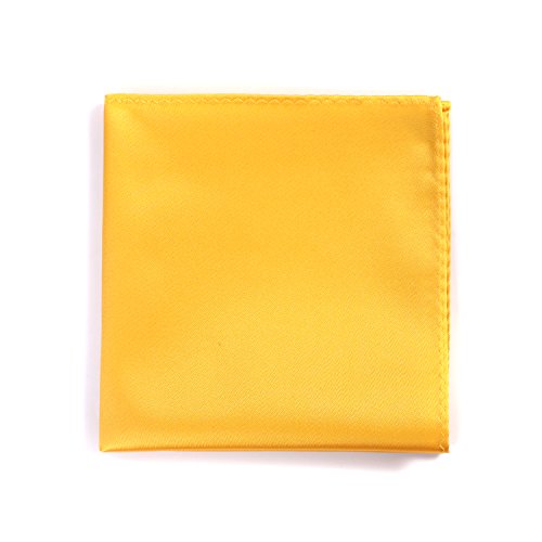 Fortunatever Mens Solid Satin Pocket Square(Golden Yellow) #TOP3