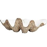 Deco 79 Polystone Shell Decorative Bowl, 20" x 11" x 8", White