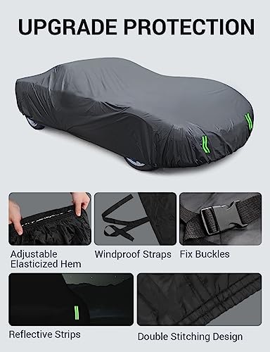 Image of Car Cover Compatible with C5 Corvette 1997-2004 6 Layers All Weather Waterproof Sun Rain UV Dust Protection Outdoor Covers with Zipper | UV-Blocking Waterproof With Soft Lining Prevents Leaks & Scratches. Perfect For Sunny, Snowy Outdoor Parking, Garage Storage