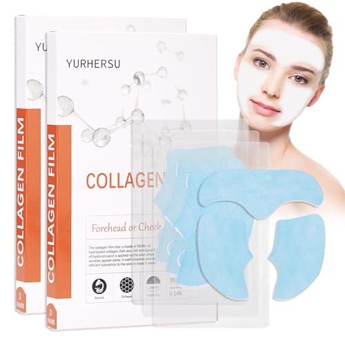 SUNDEER Pure Collagen Films Highprime Collagen Film For Face Melting Collagen Film Soluble Collagen Hydrating Face Mask Moisturizing Improve Skin Elasticity Reduce Fine Lines (2Box*3PCS)