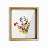 TwoDays DIY Pressed Flower Handprint Mother's Day Craft Kit - Baby Keepsake Grandma Birthday Gifts from Grandkids, Family Footprint Glass Frame Art for Father's Day