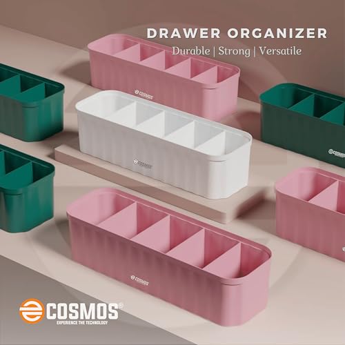 E-COSMOS Drawer Organizers for Undergarments, Socks, Bras, Ties, Scarves, Wardrobe Storage Box Kitchen Tools (Pack Of 4) 6 4135UJcq34L