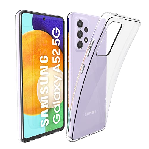 N NEWTOP Custodia Cover Compatibile con Samsung Galaxy A52 4G / A52 5G / A52S 5G, Morbido TPU Clear Gel Silicone Anti Graffio Trasparente Slim Sottile Flessibile Case Posteriore Protettiva