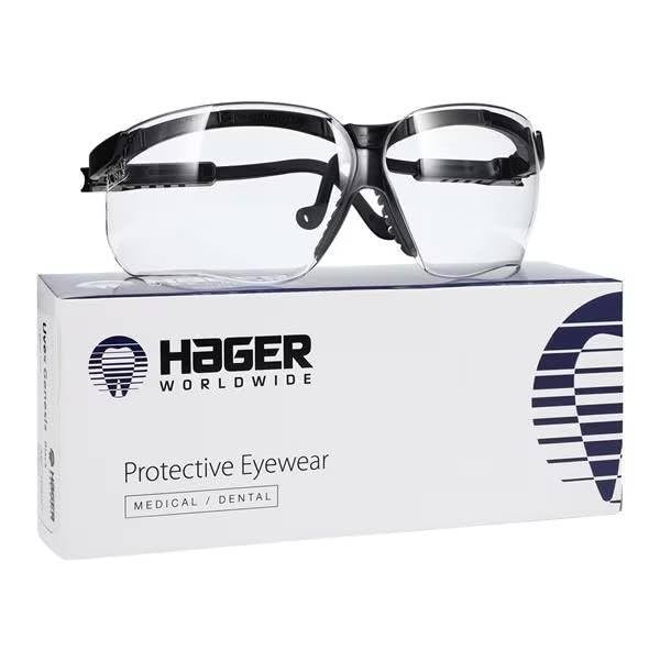 Hager 355810 Genesis Protective Eyewear Clear Lens Black Frame