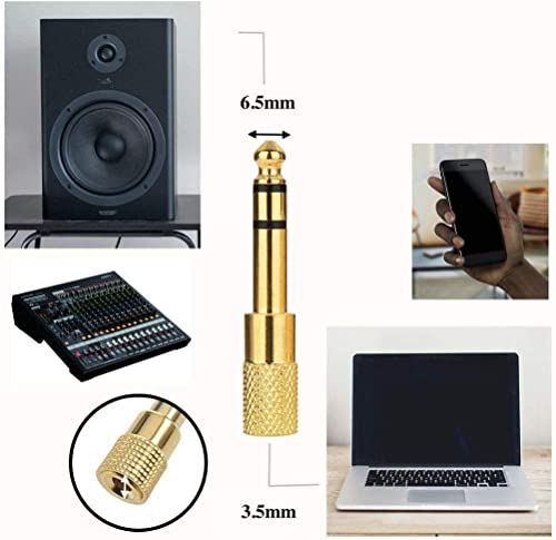 Image of [ 4 Pieces Headphone Adapter- 6.35mm Male to 3.5mm Female-3.5mm to 6.35mm Female Jack Audio Stereo Converter for Guitar amps, Stereo System, Headphones