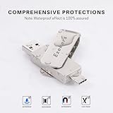 Ezekers 256GB Flash Drive - 4 in 1 Portable Type-C, Micro USB, Lightning, USB Stick External Storage for iPhone/iPad/Android/Smartphone/Laptop/PC - Image 3
