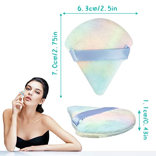2er Dreieck Puderquaste, samtige Puderquaste Einstellung Puderquaste Make-up Puff mit losem Puder Gesicht Puderquaste für gepresstes Puder unter dem Augen Make-up (mehrfarbig)