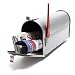 Produktbild Wiltec US Mailbox Silbergrau 180 x 220 x 480 mm, amerikanischer Briefkasten mit Fahne, Wandbriefkasten oder Standbriefkasten Stahl amerikanisches Design