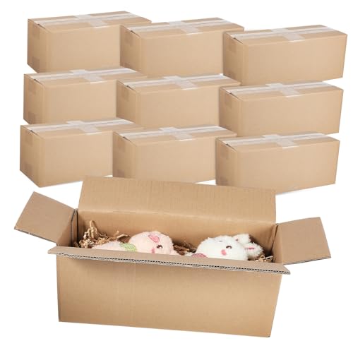 DOITOOL 10 Piezas Cajas De Envío Cajas Para Embalaje Pequeña Empresa Empacar Cajas De Mudanza Cajas De Embalaje Para Envío Cajas Pequeñas Para Envío Cajas De Correo Beige Cartón Kraft