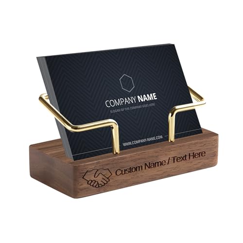 Engraved Walnut Wood Business Card Holder