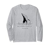 maglietta save the whales – no more plastic, please maglia a manica