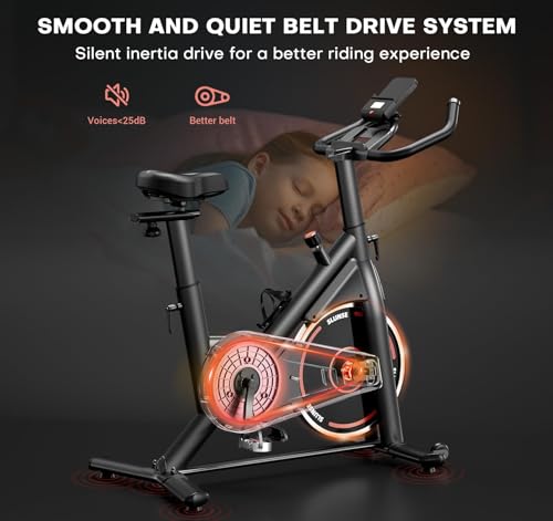 SLUNSE Exercise Bike, Spin Bikes for Home Use with APP, Quiet Stationary Bike for Gym, Stronger Indoor Cycling Equipment for Fitness Workout Cardio Training,Red - Image 6
