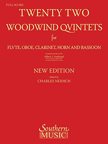 22 Woodwind Quintets for Flute, Oboe, Clarinet, Horn And Bassoon - New Edition | Albert Andraud | Woodwind Quintet Sheet Music Collection with Full Score and Parts for B Flat Clarinet and F Horn image 2