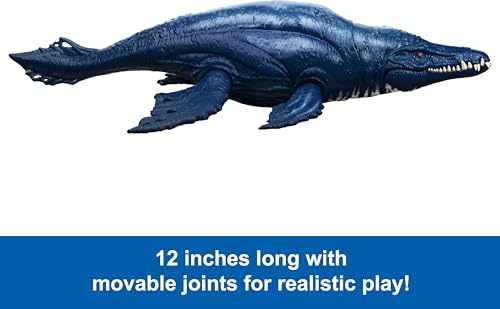 Image of Mattel Jurassic World Wild Roar Brachauchenius Dinosaur Action Figure Toy with Chomp Attack, Light Up Feature & Roar Sound, Scan Code for Digital Play