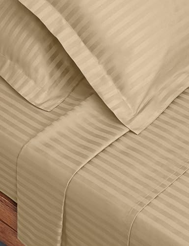 Image of Symbol Premium 100% Pure Cotton Soft Bedsheet for Double Bed - King Size (108x108 inches) with 2 Pillow Covers (27x17 inches) | 300 Threadcount